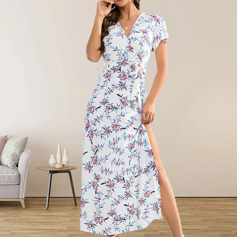 Summer Puss Sexy Bohemian Floral Bodycon Elegant Streetwear Midi Dresses