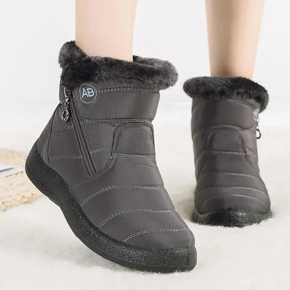 Warm Winter Ankle Fur Waterproof Female Short Snow Boot