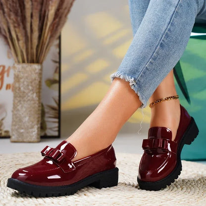 Waterproof Thick-Soled Elegant Bow Designer Office Casual Loafers