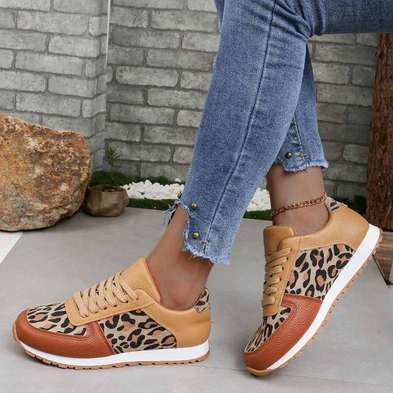 Women's Jogging Sneakers Summer Casual Walking Trainers Trendy Leopard Print Fashion Comfortable Jogging Casual Tennis Shoes