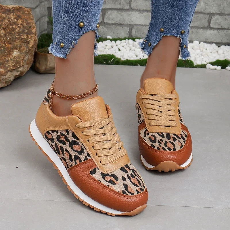 Women's Jogging Sneakers Summer Casual Walking Trainers Trendy Leopard Print Fashion Comfortable Jogging Casual Tennis Shoes