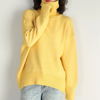 Turtleneck Oversized Chunky Long Loose Casual Slouchy Sweater