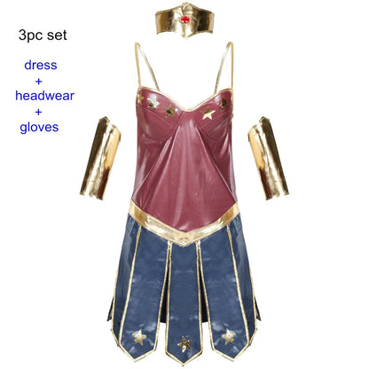 Wonder Woman Superman Corset Dress Halloween Carnival Cosplay Costume