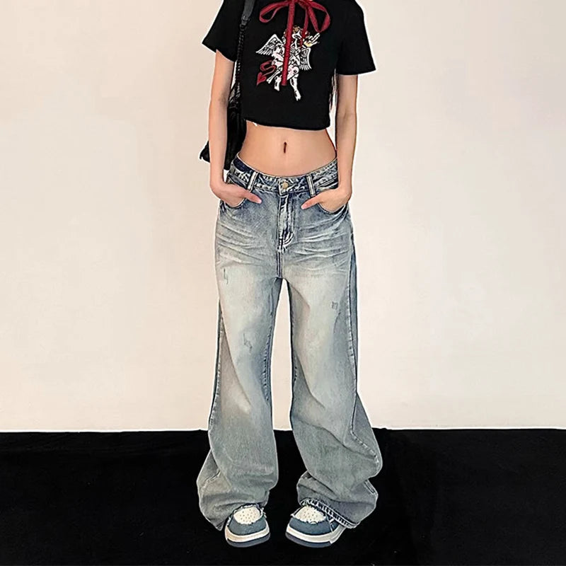 Retro Baggy Vintage Streetwear Oversized Skinny Hippie Straight Wide Leg Jeans