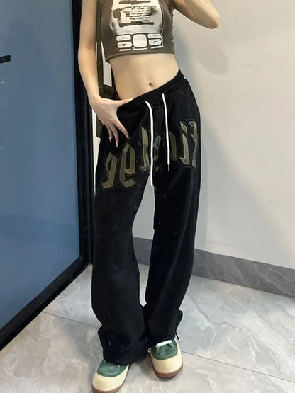 Harmonic Hip Hop Streetwear Harajuku Style BF Grey Sweatpants