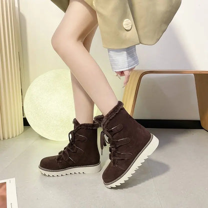 Round Toed Platform Plush Warm Waterproof High Snow Boot