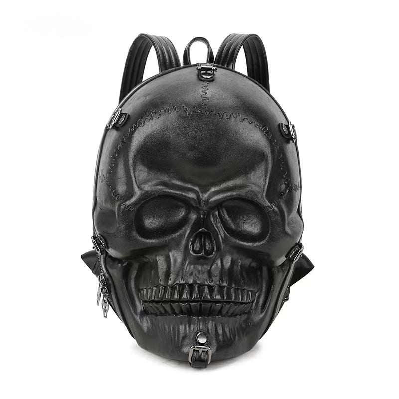 3D Skull Ghost Gothic Vintage Rivets Punk Travel Backpack Bag