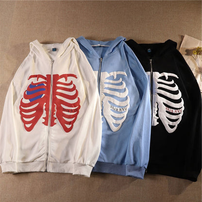 DressBetty - Gothic Skeleton Print Hoodies