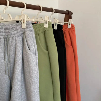 Thicken High Waist Loose Korean Autumn Winter Casual Sweatpants