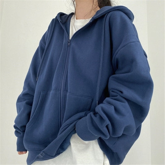 DressBetty - Korean Version Oversized Solid Color Hoodies